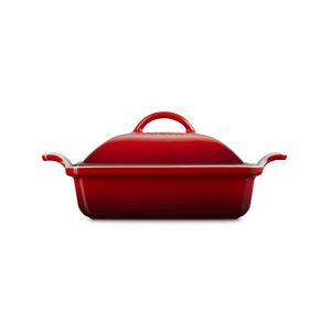 Le Creuset Cerise Stoneware Deep Square Dish with Lid 23cm